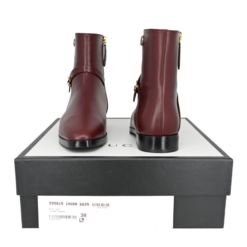 Gucci Women's 599019 Double G Strap Leather Ankle Boots - Picture 6 of 12